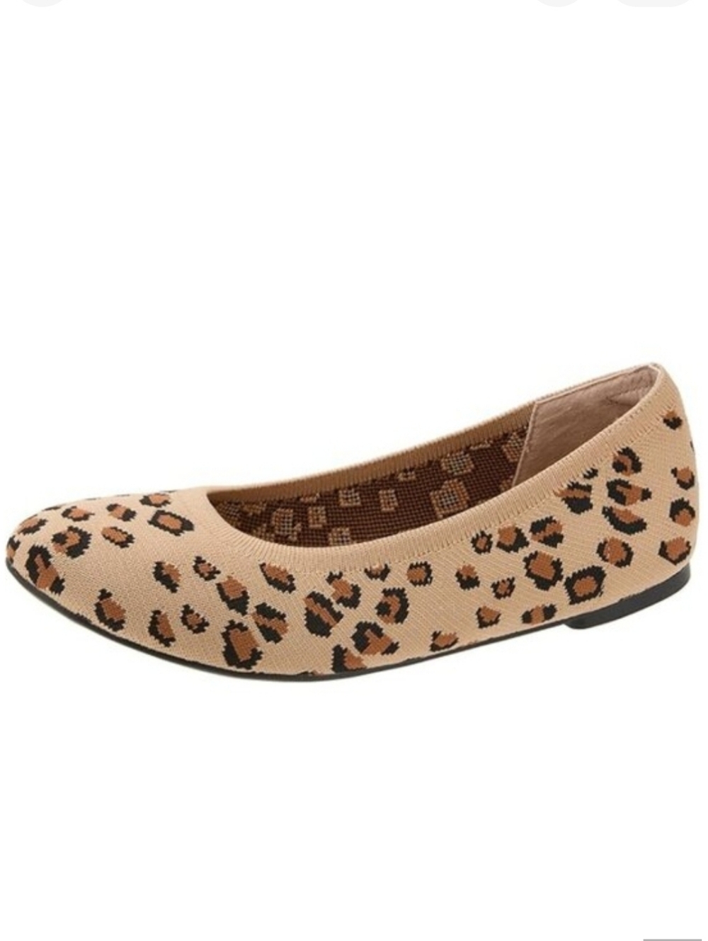Amazon Essentials Knit Ballet Flat Leopard Print NWOT